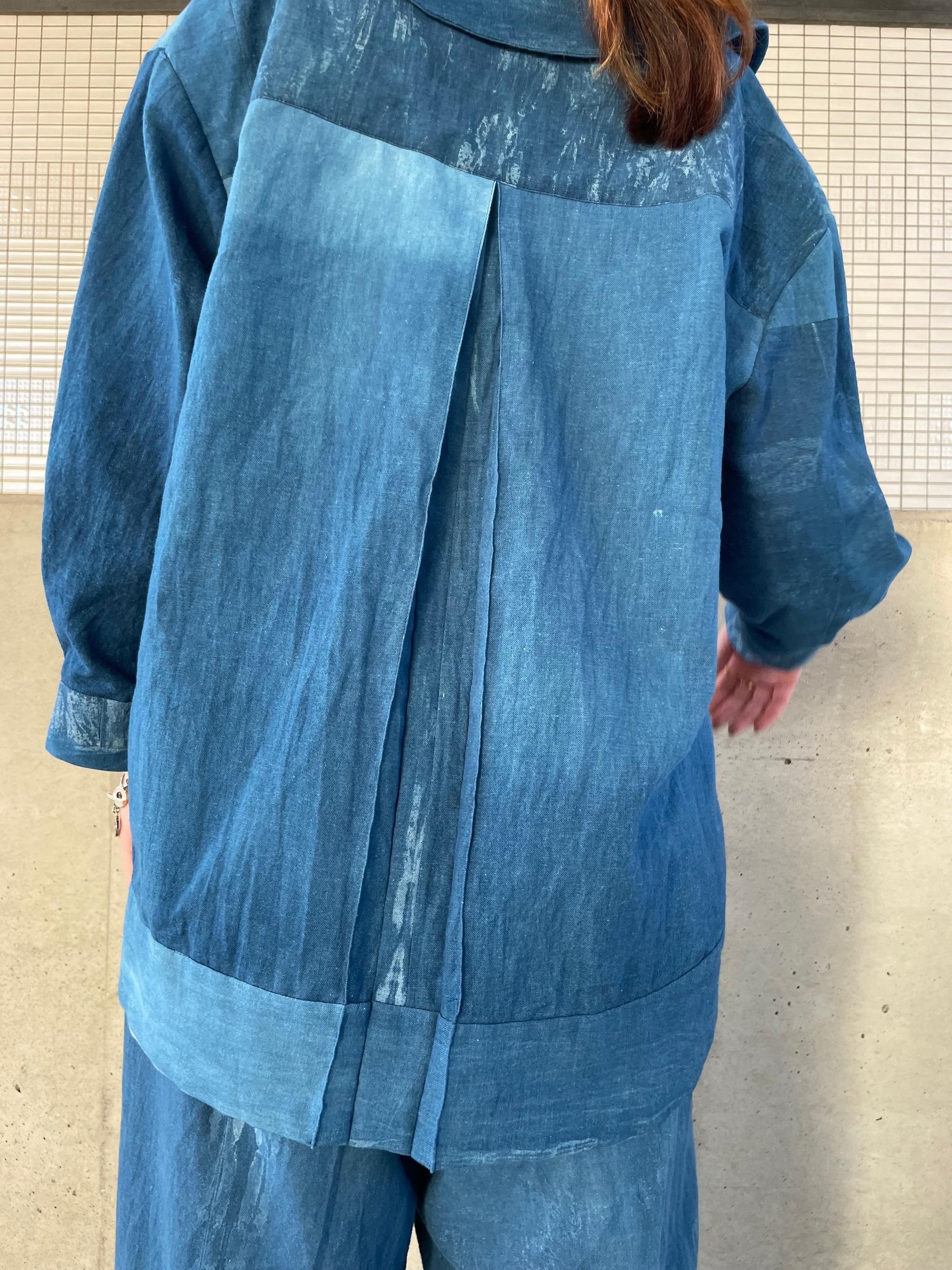 藍染のアシンメトリートップス | 5枚目